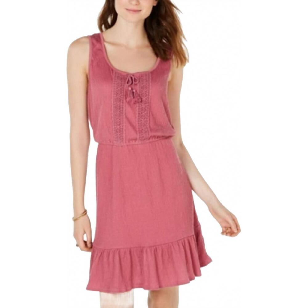 NEW BEBOP ruffled hem peasant dress in vintage rose